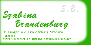 szabina brandenburg business card